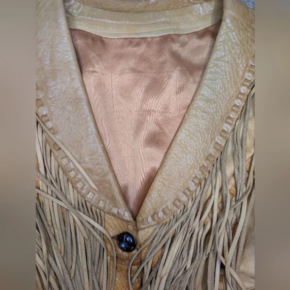 Danier Tan Leather Fringe Jacket - Picture 13 of 16